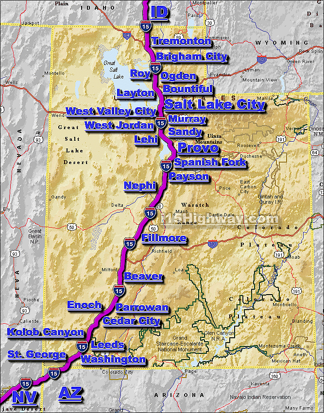 Interstate 81 Utah Freeway Traffic Map